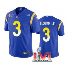 Miesten Los Angeles Rams NFL Pelipaita Odell Beckham Jr. 3 Royal 2022 Super Bowl LVI Vapor Limited
